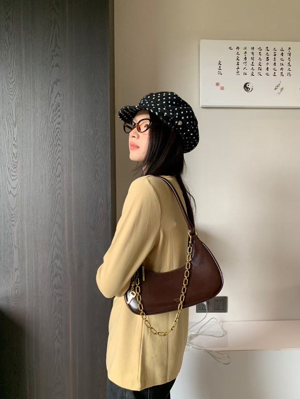 Patent Leather Shoulder Bag Small