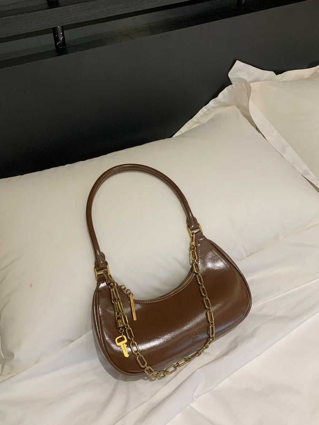 Patent Leather Shoulder Bag Small
