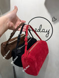 Vintage Suede Mini Bowling Bag