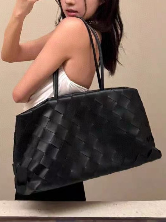 Woven Leather Bowling Bag