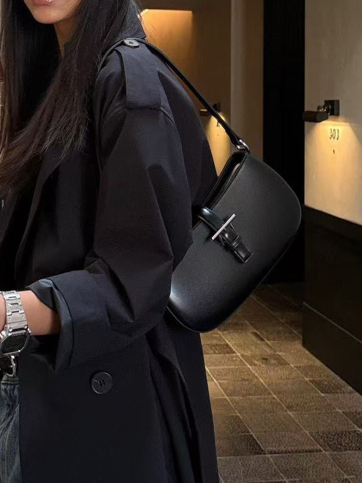 Mini Patent Leather Shoulder Bag with Buckle