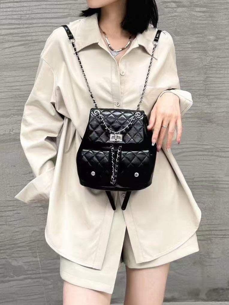 Quilted Leather Backpack - Mini
