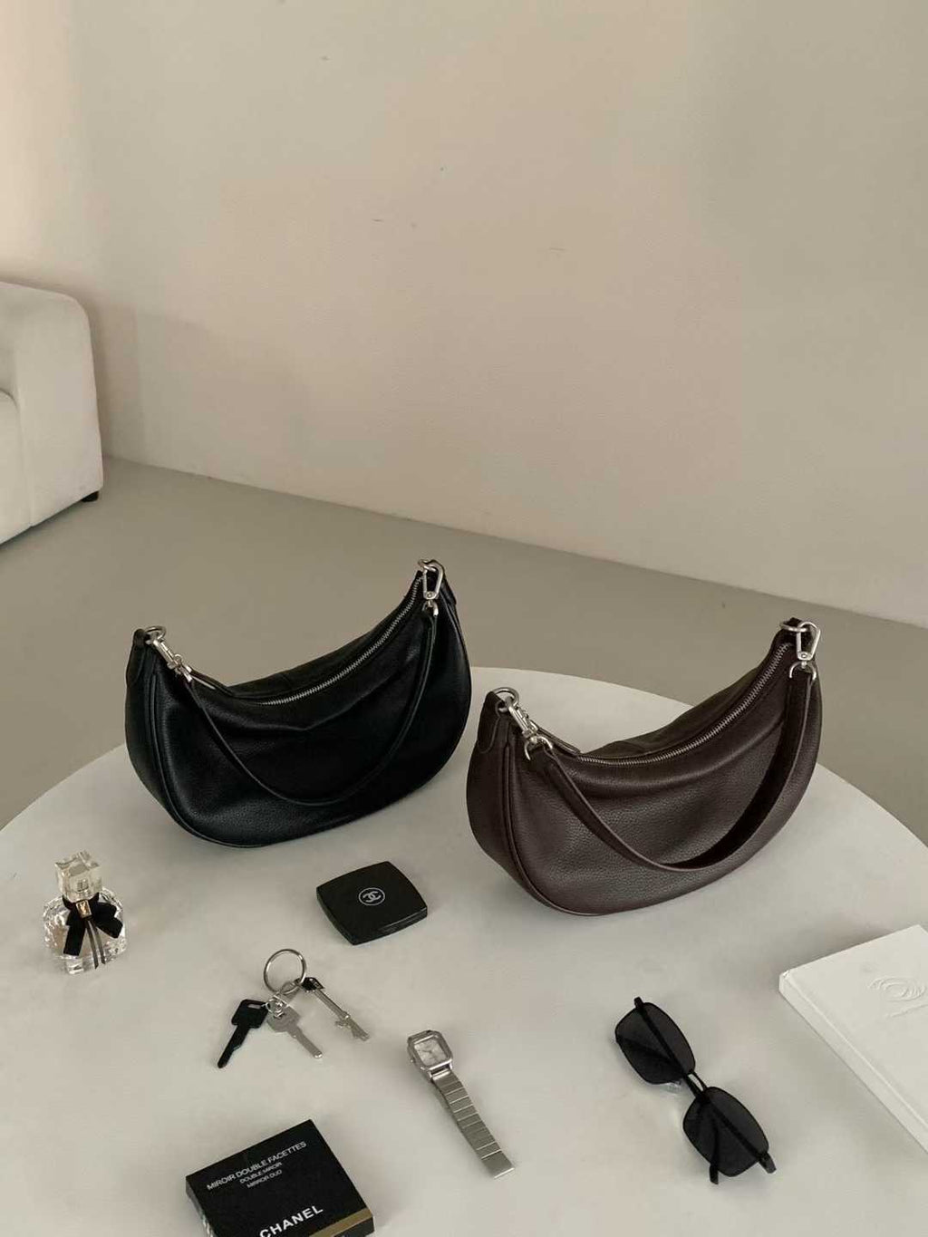 Minimal Crescent Shoulder Bag