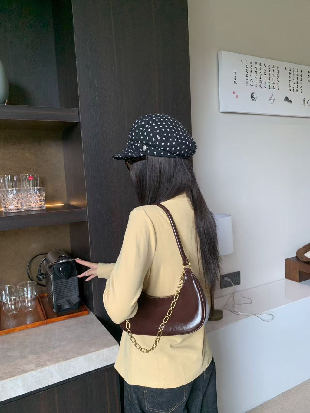 Patent Leather Shoulder Bag Small