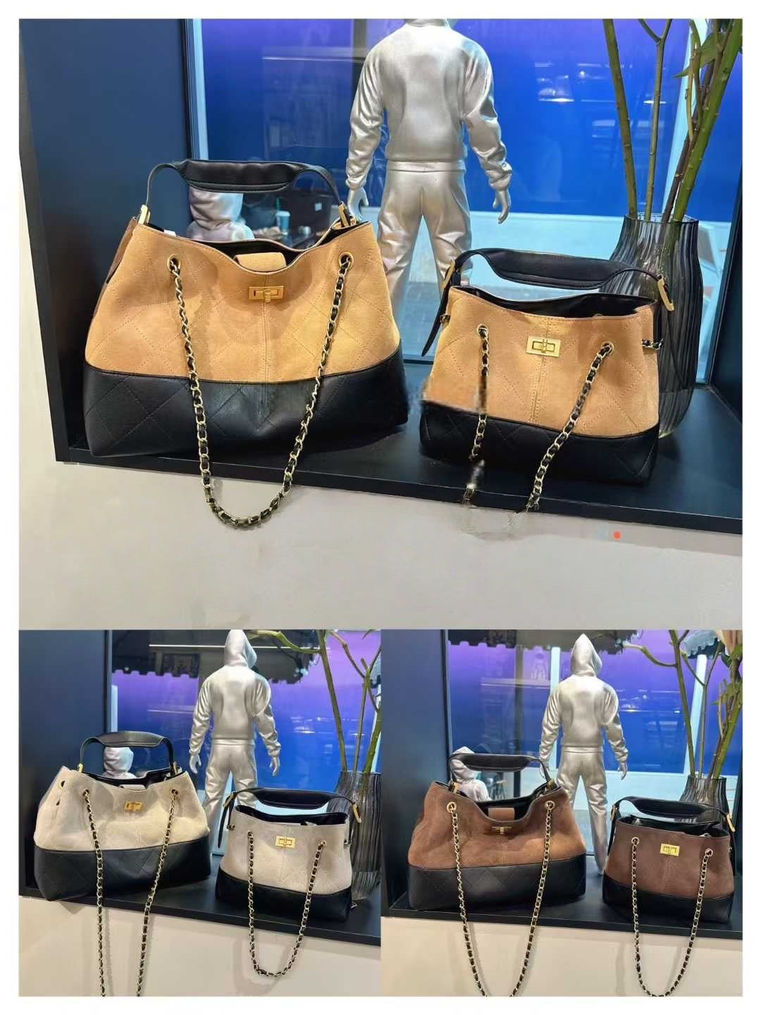 Suede & Lambskin Shopping Bag