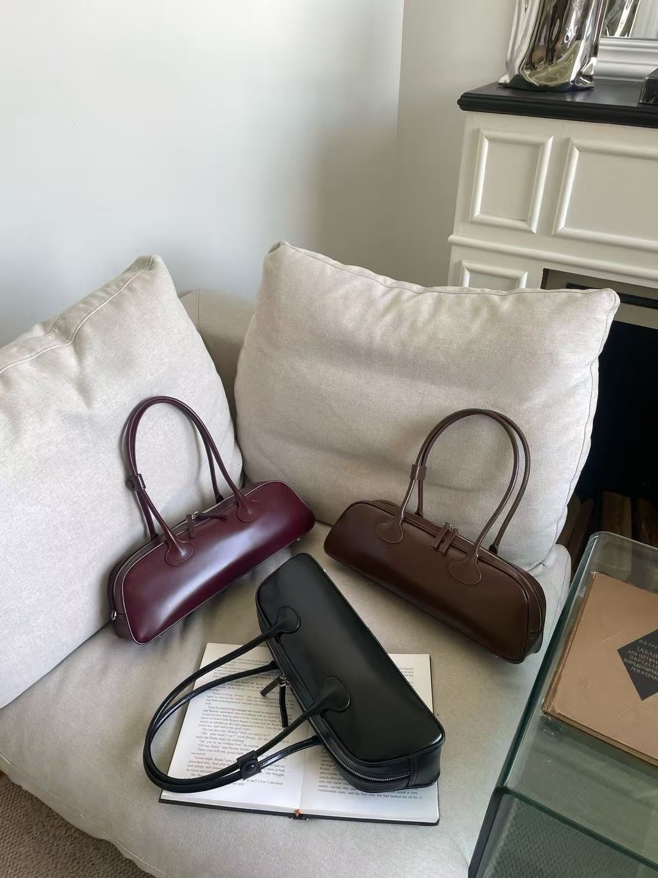 Baguette Leather Shoulder Bag