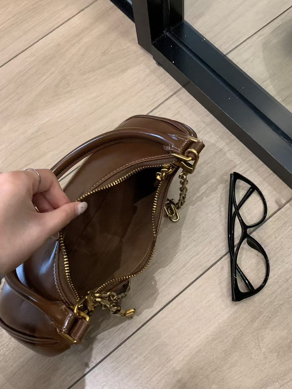 Patent Leather Shoulder Bag Small
