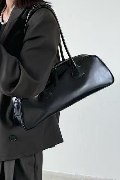 Minimalist Ivory Baguette Shoulder Bag