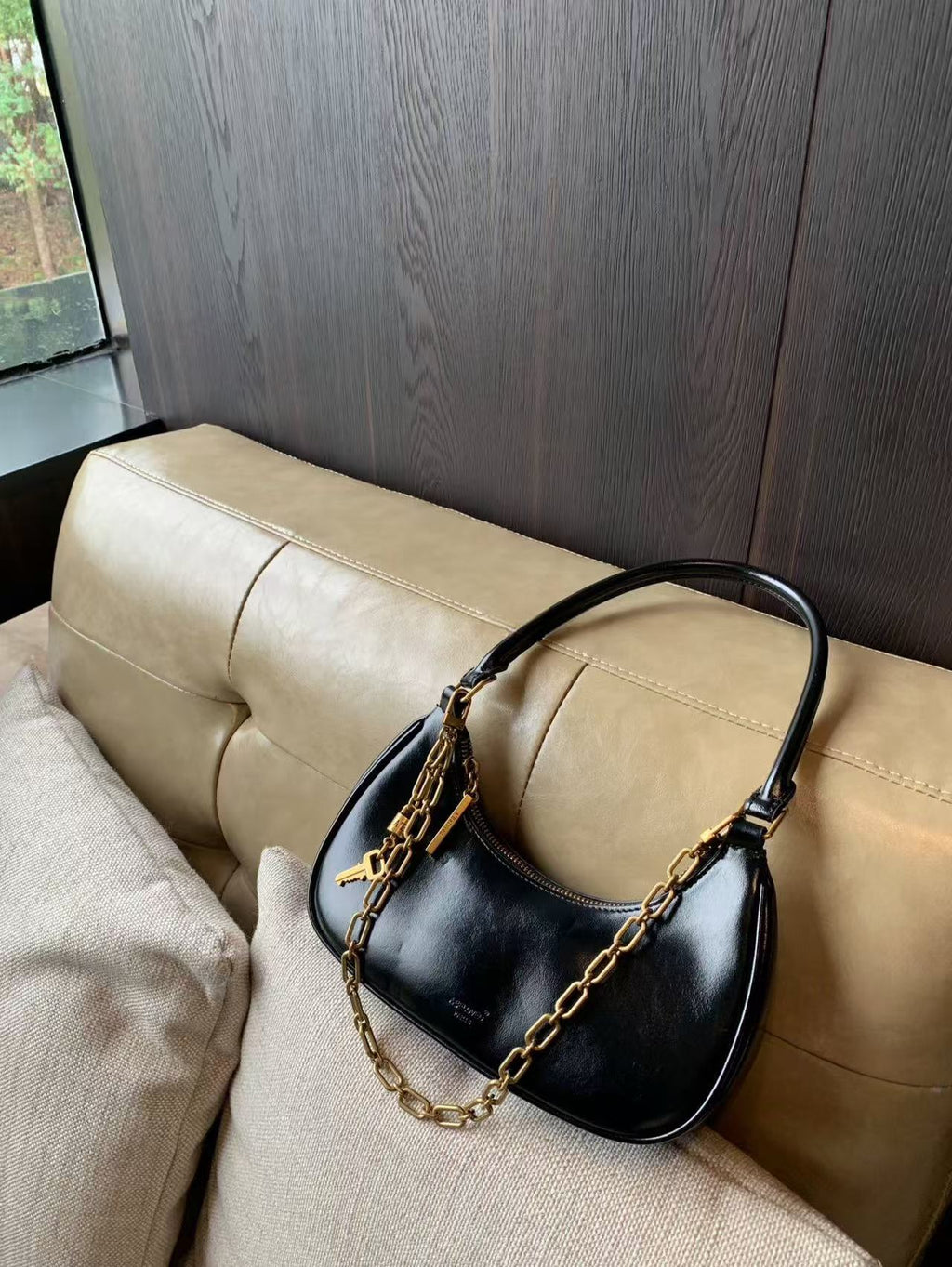 Patent Leather Shoulder Bag Small