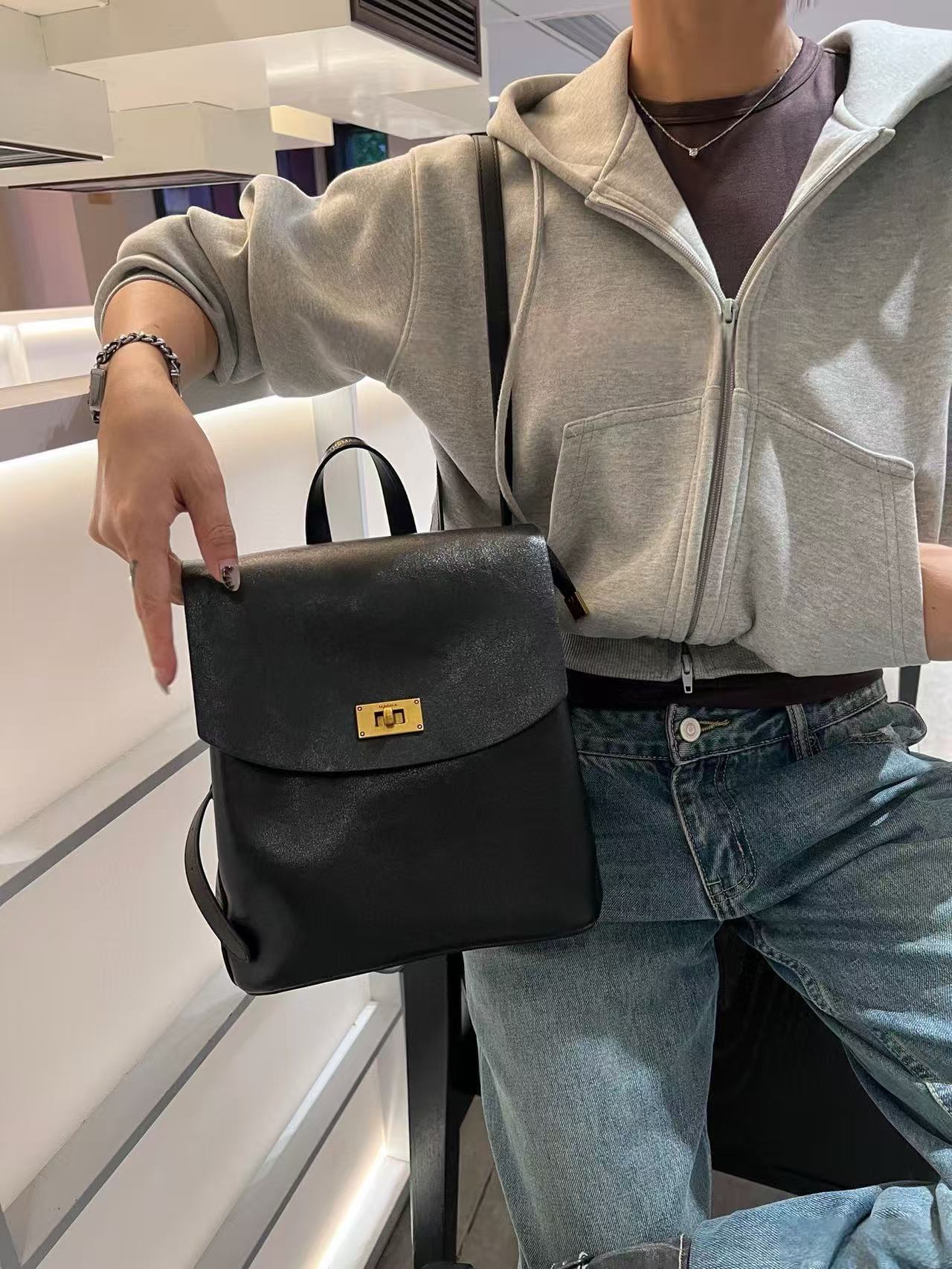 Onyx Leather Backpack